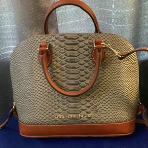 Dooney & Bourke Gray Zip Zip Satchel - The Exotics NWT